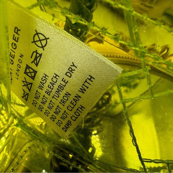 🆕 KURT GEIGER LONDON 🧿 NWOT Mini Kensington PVC Crossbody Bag, Neon Yellow - Picture 16 of 16